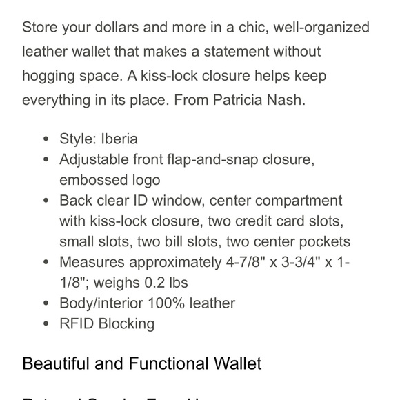 Patricia Nash Iberia Tropical dreams leather multi wallet - Picture 8 of 8